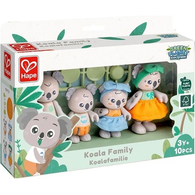 HaPe International Комплект дървени фигури Hape - Семейство коали, 10 части (H3528)