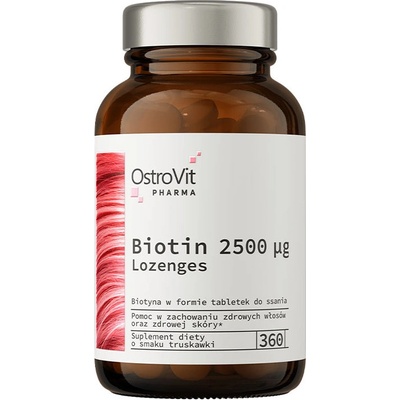 OstroVit Pharma Biotin 2500 mcg jahoda 360 pastilek