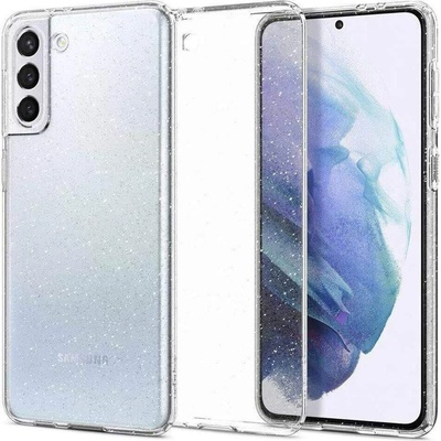 Spigen Liquid Crystal Case - тънък силиконов (TPU) калъф за Samsung Galaxy S21 (брокат-прозрачен)