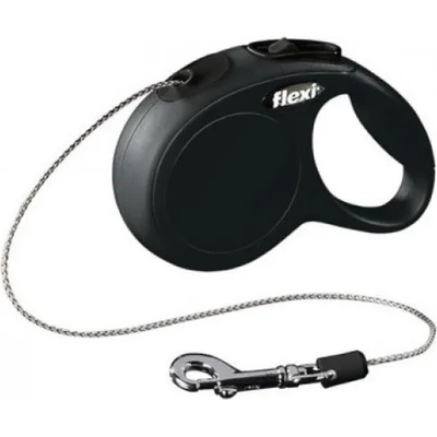 flexi Автоматичен повод FLEXI NEW Classic XS черно въже 3 м. / до 8 кг. 02242