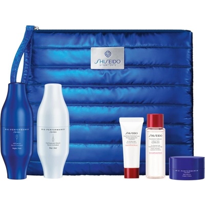 Shiseido Bio-Performance pleťové sérum proti vráskám 2x30 ml + aktivní čisticí pěna 15 ml + intenzivní omlazující krém 15 ml + hydratační pleťová voda pro normální až smíšenou pleť 30 ml