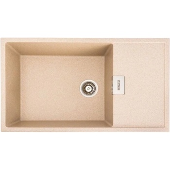 ELEFANT Гранитна Кухненска мивка Diamond 8650 за монтаж в плот - С едно корито и отцедник - Материал: композит - Повърхност: матова - Цвят: сафари - Размер на коритото: 545х450х185 mm - Външен размер на мивката: 856x500x195 mm - Заложени фабрично отвори з