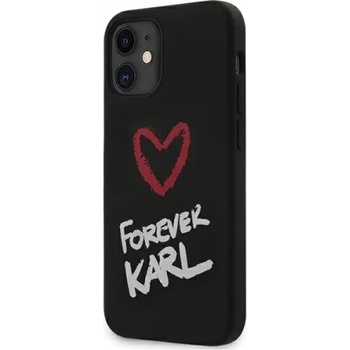 Image 1 of Apple Силиконов калъф кейс Karl Lagerfeld Forever Karl за iPhone 12 Mini, Черен