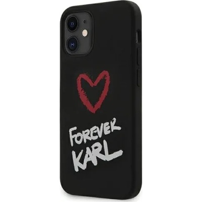 Apple Силиконов калъф кейс Karl Lagerfeld Forever Karl за iPhone 12 Mini, Черен