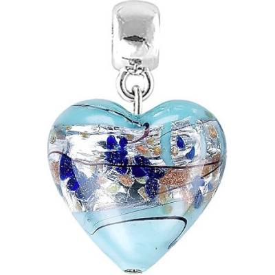 Lampglas prívesok Ice Heart s rýdzim striebrom v perle Lampglas S29
