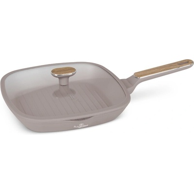 BERLINGERHAUS Grilovací pánev s titanovým povrchem a poklicí 28 cm Taupe Nordic Collection BH-8336