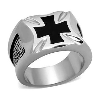 Šperky4U Ocelový prsten maltézský kříž OPR1593