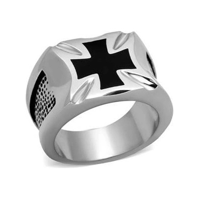 Šperky4U Ocelový prsten maltézský kříž OPR1593