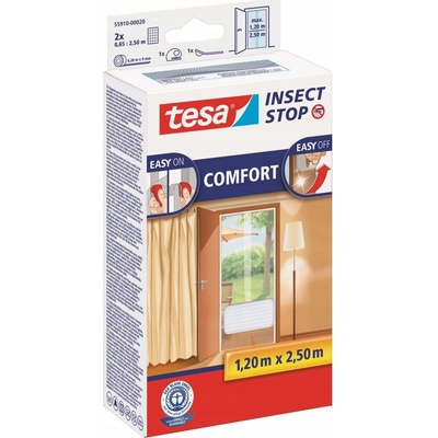 Tesa Insect Stop sieť proti hmyzu COMFORT do dverí biela 2× 0,65 × 2,5 m, 55910-00020-00