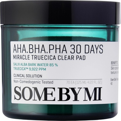 Some By Mi AHA BHA PHA 30 Days Miracle Truecica Clear Pad exfoliačné tampóny pre problematickú pleť 70 ks