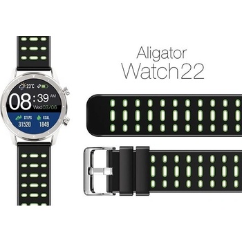 Aligator Watch 22 mm silikónový remienok Duálny zelený 22AW0002