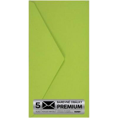 Obálka PREMIUM 5 KS (DL) 110x220 mm Limetková