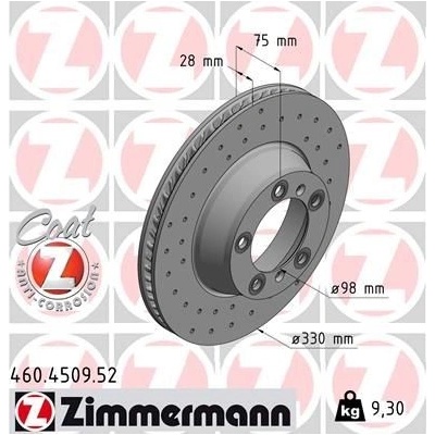Brzdový kotúč ZIMMERMANN 460.4509.52