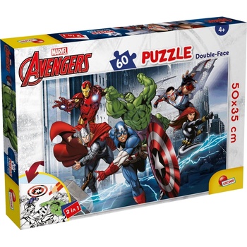 Lisciani Двулицев пъзел Lisciani - Avengers, 60 части (LI99696)