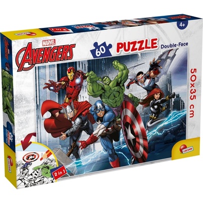 Lisciani Двулицев пъзел Lisciani - Avengers, 60 части (LI99696)
