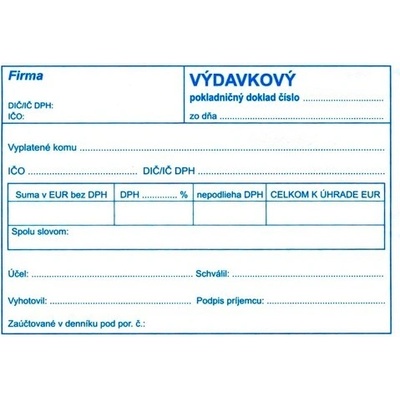 Igaz 897 Výdavkový pokladničný dok.pre jedn.účt. samopr.