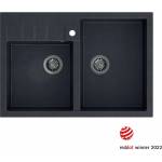 Quadron Вградена композитна мивка Quadron Unique Bill 120 черна - неръждаема стомана 90x62 см (HCQB9062U8_BS) Мивка за вграждане