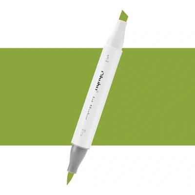 Lihová fixa OHUHU oboustranná Brush & Chisel, Bronze Green (GY42)