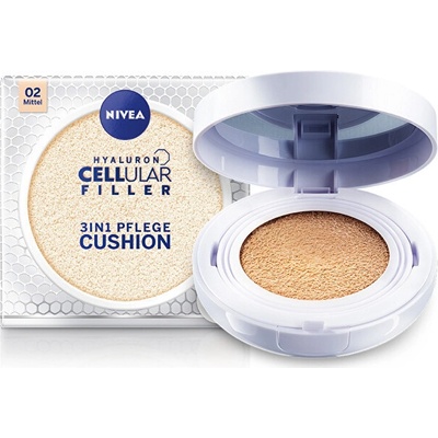 Nivea Hyaluron Cellular Filler 3v1 pečující tónovací krém make-up v houbičce 01 Světlý 15 g