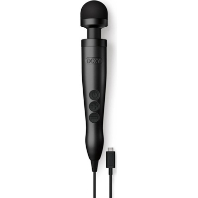Doxy 3 USB-C čierna vibračná masážna hlavica 28 x 4,5 cm