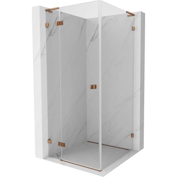 Mexen Lunar L лява душ кабина 80 x 80 см, прозрачна, розово злато - 834L-080-080-60-00-L (834L-080-080-60-00-L)