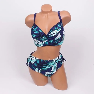 Тъмносин макси бански с декорация - чашка e