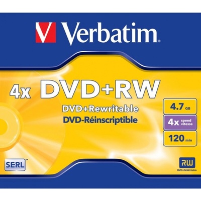 Verbatim Диск презаписваем DVD+RW Verbatim 4.7GB 4x 120min оп. 1