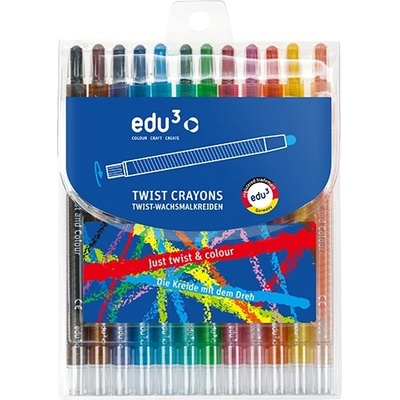 edu3 Мазен молив EDU3 Twix винт 12 цвята 3146012 (3146012)