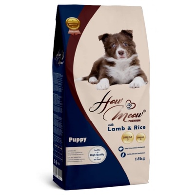 HERMOS How Meow Puppy Dog Food Lamb & Rice - Пълоценна храна за подрастващи кучета с агнешко и ориз 15 кг, Турция