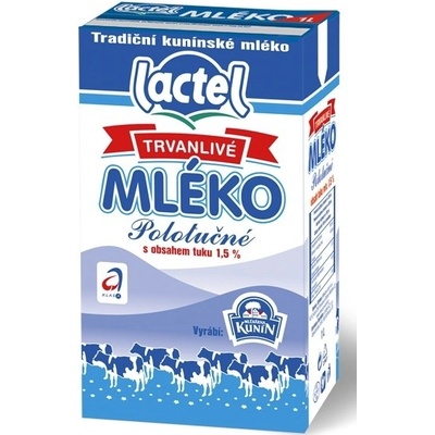 Kunín Trvanlivé polotučné mléko 1,5% 1 l