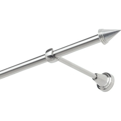 OK-GarnýžeCZ Garnýž kovová jednořadá 19mm Hrot nerez 330 cm do stěny / na tunýlek - bez kroužků