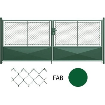 Brána zahradní dvoukřídlá + 1/3 plech, FAB 1250 x 3000, balení 1 ks