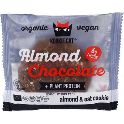 Kookie Kat mandĺovo-ovsené sušienky s proteinovými čoko lupienkami 50 g