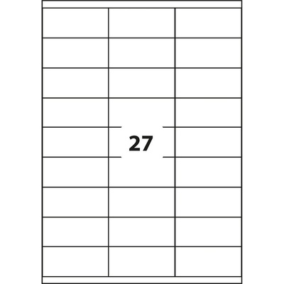 CDRmarket Самозалепващи етикети 63, 5 x 29, 6 mm, 27 етикети A4, 100 листа (R0ECO.0437A)