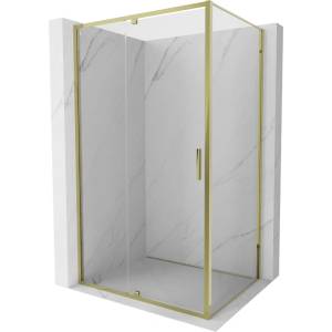 Mexen Exo душ кабина с врати 125 x 95 см, прозрачна, златна - 819-125-095-50-00 (819-125-095-50-00)