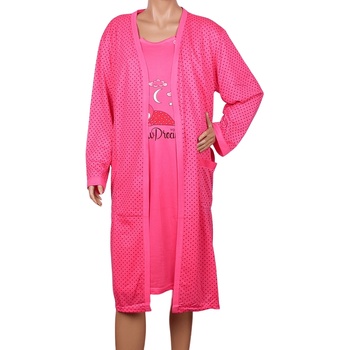 Image 1 of Комплект за бременни - халат и нощница в цикламено