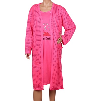 Комплект за бременни - халат и нощница в цикламено