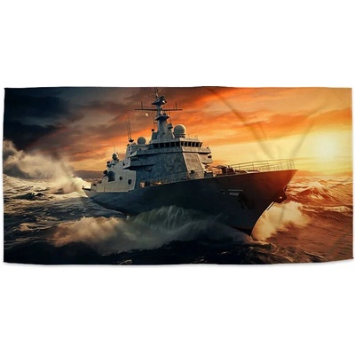 Sablio Uterák Vojnová loď v rozbúrených vodách 50 x 100 cm