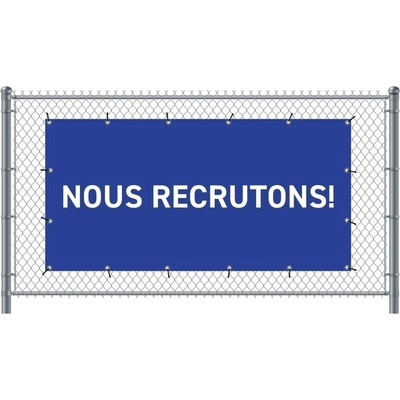 Jansen Display Standardní banner na plotPřijímáme nové zaměstnance francouzština modré, 2000 x 1000 mm