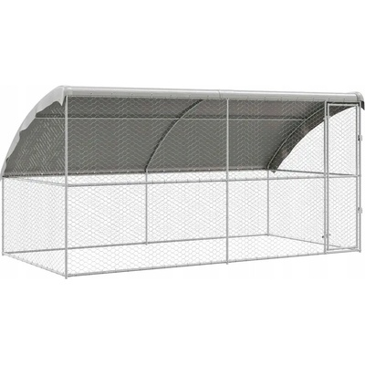 VidaXL Kotec kovová střední pes 400 x 400 x 200 cm