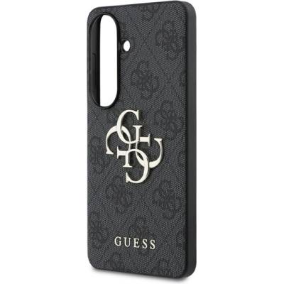 CG Mobile Samsung S26 GUESS 4G BIG METAL LOGO пластмасов протектор за телефон с устойчивост на удар, заден капак с кожен ефект, BLACK GUHCS26S4GMGGR (GUHCS26S4GMGGR)