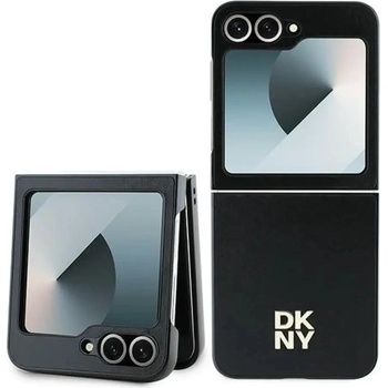 DKNY Кожен калъф DKNY Metal Stack с лого за Samsung Galaxy Z Flip 6 - черен (3666339322960)