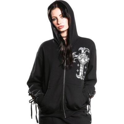 AFFLICTION Дамска суитшърт affliction - stunt double - black - aw28378-bk