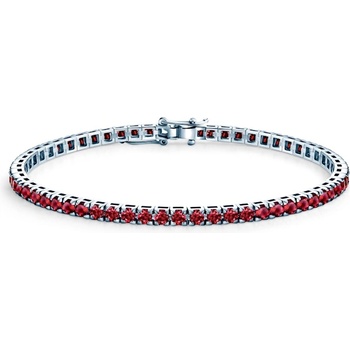 SAVICKI Тенис гривна Luminy 3, 0 мм: бяло злато, рубини