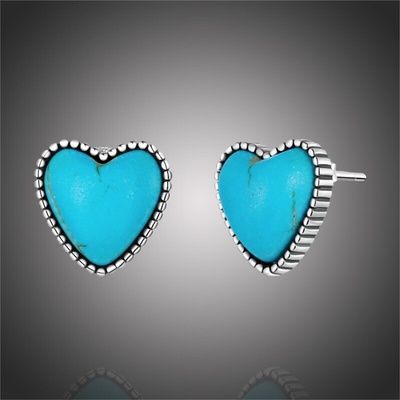 GRACE Silver Jewellery Stříbrné náušnice s tyrkysem Katherine, stříbro 925/1000 E-BSE591/68
