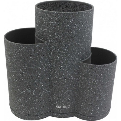 Kinghoff Поставка за ножове и аксесоари Kinghoff KH 1568, Мраморно покритие, 23 х 10 х 22.2 cm, Сив (9999KH1568)