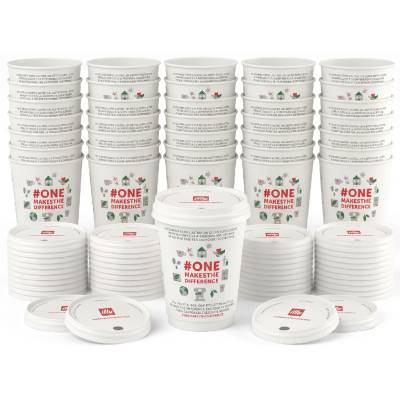 illy хартиена чаша с капак за кафе бяла 236 мл картонена кутия 25 бр