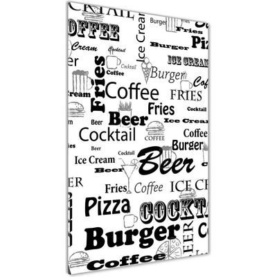 Vertikálny foto obraz sklenený Menu v reštaurácii 50x100 cm