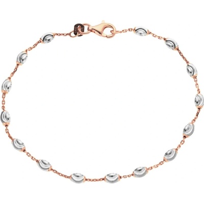 Bealio 06966 stříbrný náramek OVÁLKY MĚSÍČNÍ brus ROSE 18 cm 03-06966-1694