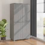 vidaXL Гардероб HAMAR, светлосив, 89x50x180 см, борово дърво масив (340483)